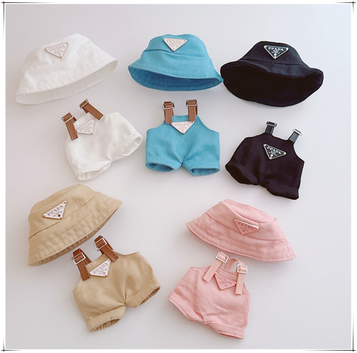Labubu Doll Outfit Clothes,Cute Labubu Cloth Onesie with Hat Accessories,Handmade 17cm Labubu Doll Clothes Set,Mini Doll Clothes,Dolls Decor